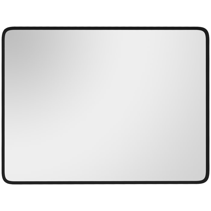 Miroir rectangulaire mural 91,4 x 61 cm cadre en aluminium style minimaliste décoration noir