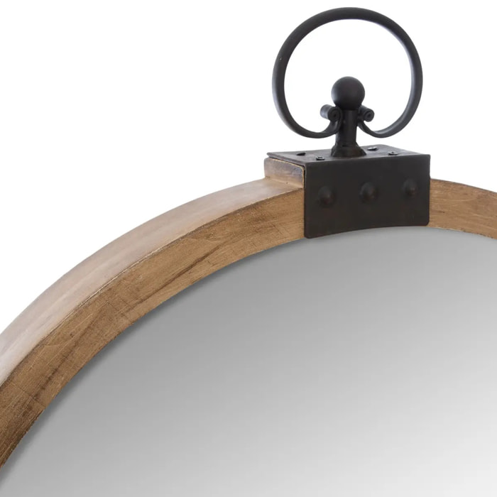Miroir "Gousset" bois D74cm