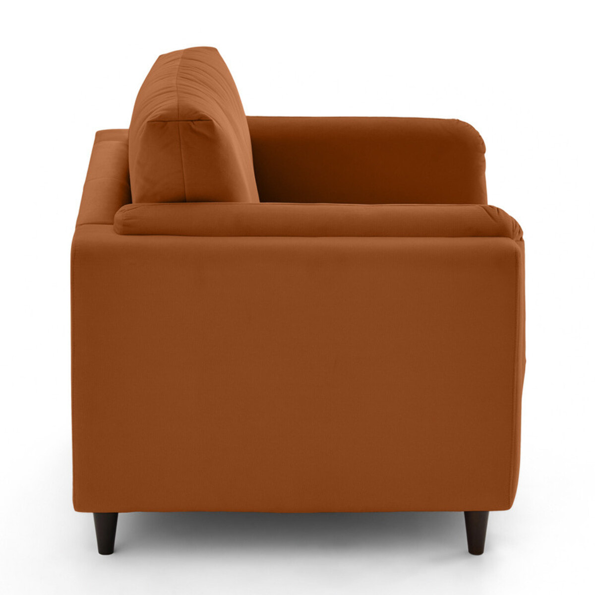 Brooke - fauteuil en velours pieds en bois - Rouille