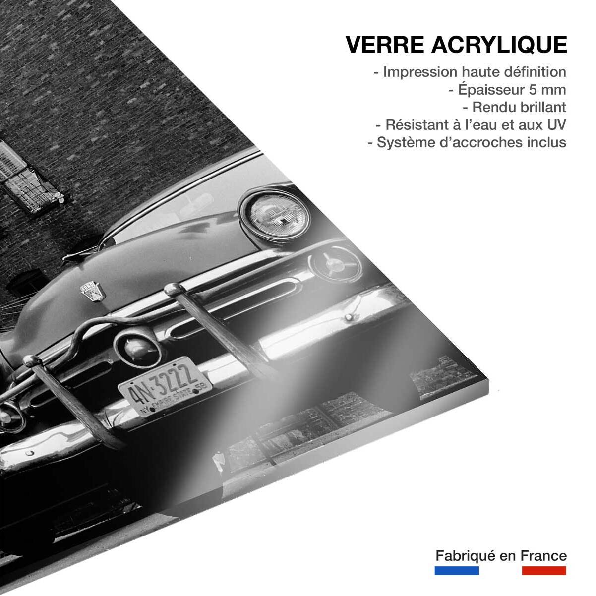 Photo noir et blanc de New York en 1960 Tableau plexiglas