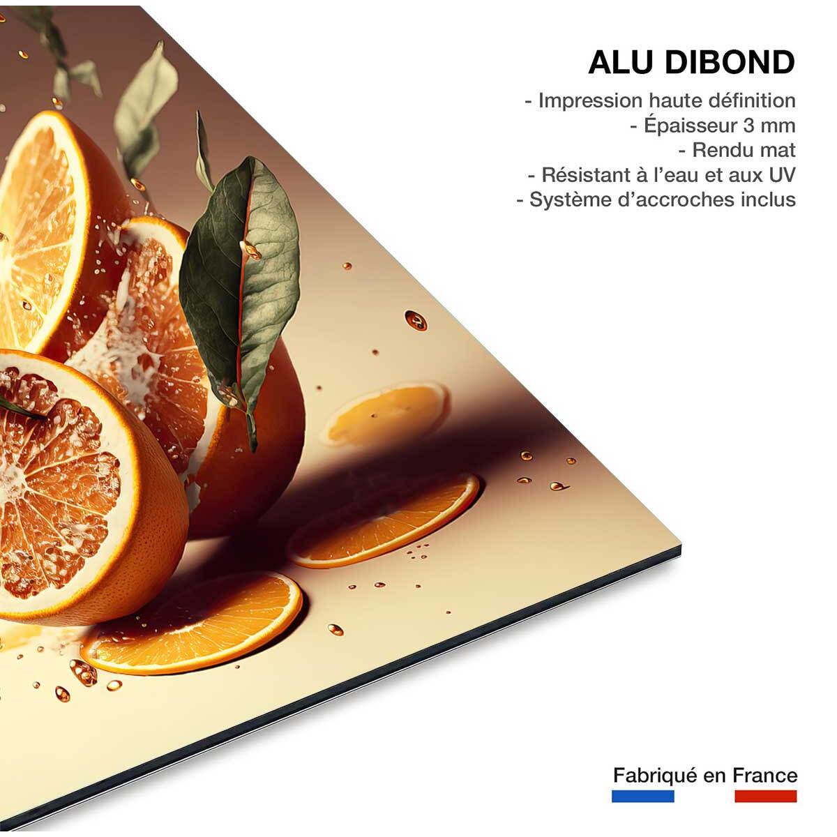 Tableau fruits oranges fraiches  Tableau alu Dibond
