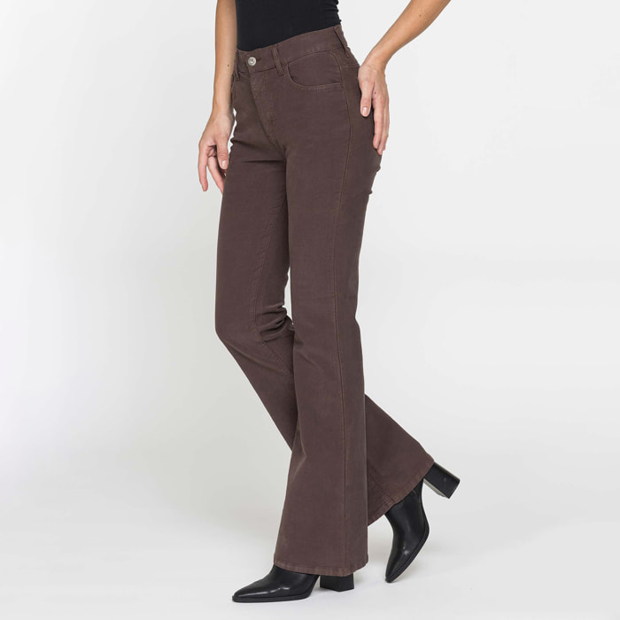 PANTALONE A ZAMPA STILE WESTERN IN MOLESKIN STRETCH 10oz