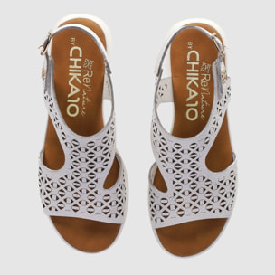 Sandalias de Piel - Blanco - Tacón: 3 cm