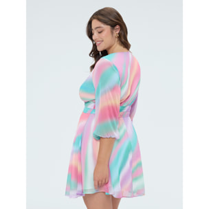 Fiorella Rubino - Vestido corto en georgette con estampado - Rosa