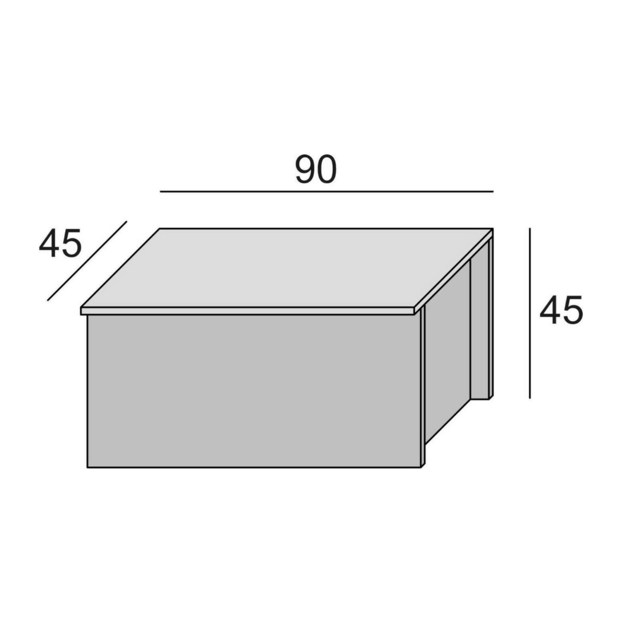 Baule Miltonia, Capiente box contenitore multiuso, Cassapanca moderna, 100% Made in Italy, Cm 90x45h45, Bianco