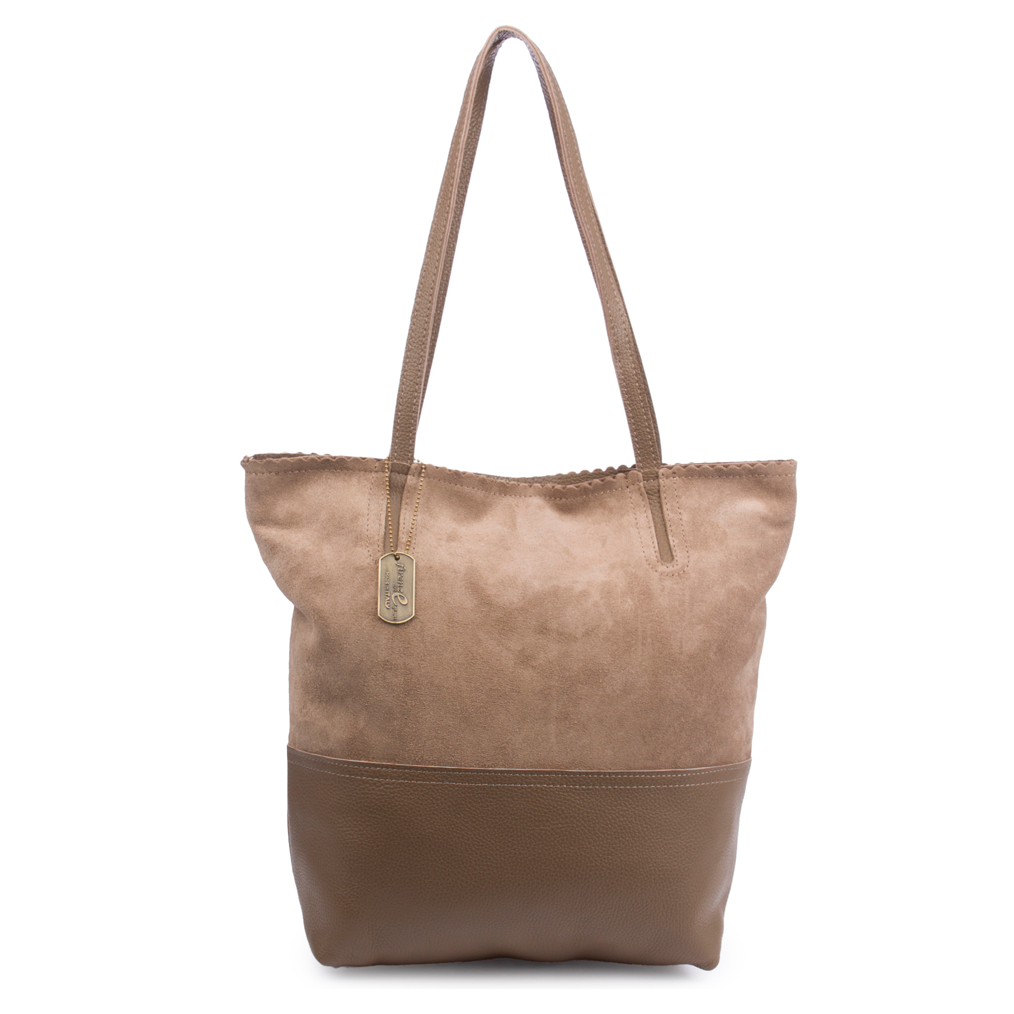 Bellino Borsa Tote Donna. Pelle autentica Camoscio e Dollaro.
