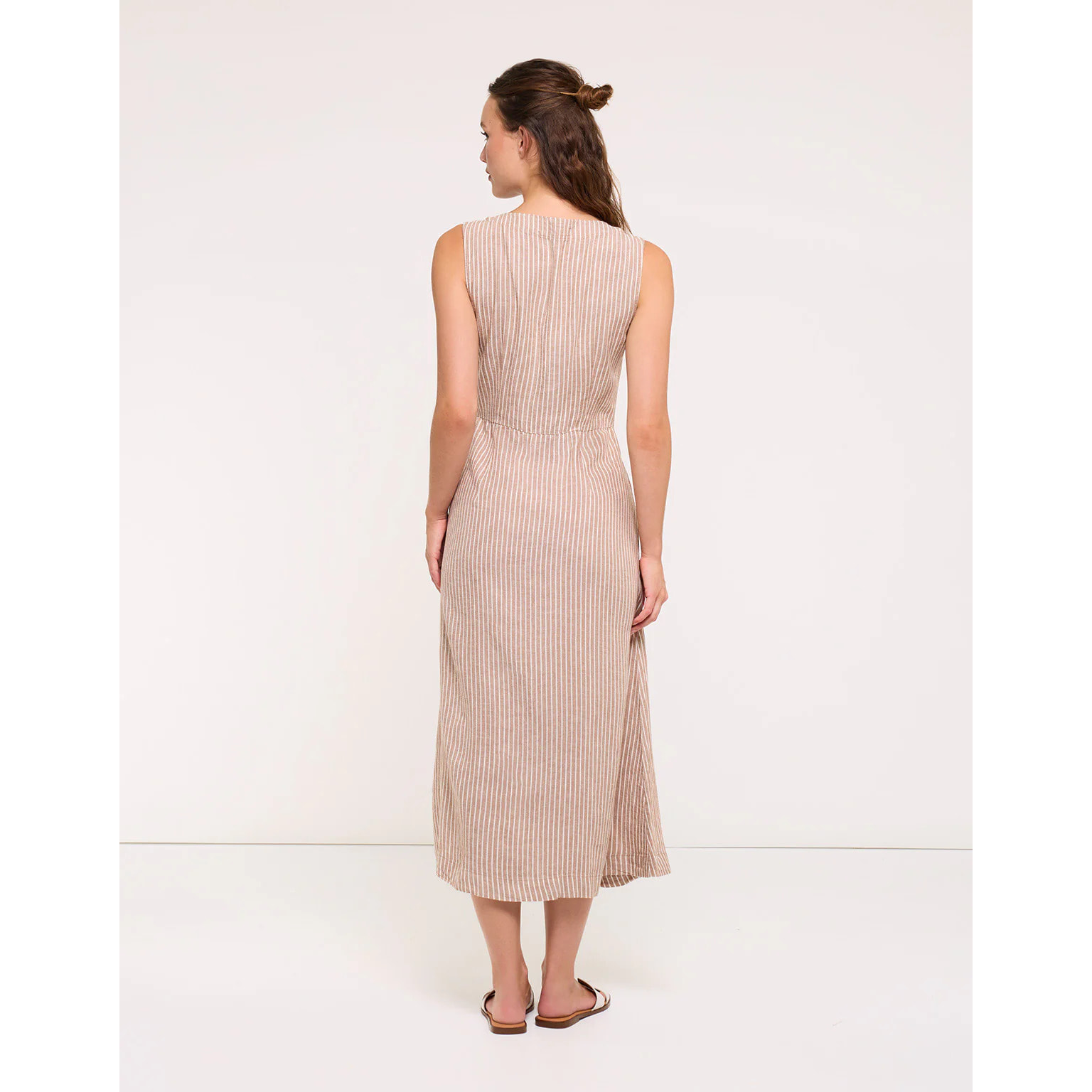 Vestido Midi Marrón - Coffee Stripe