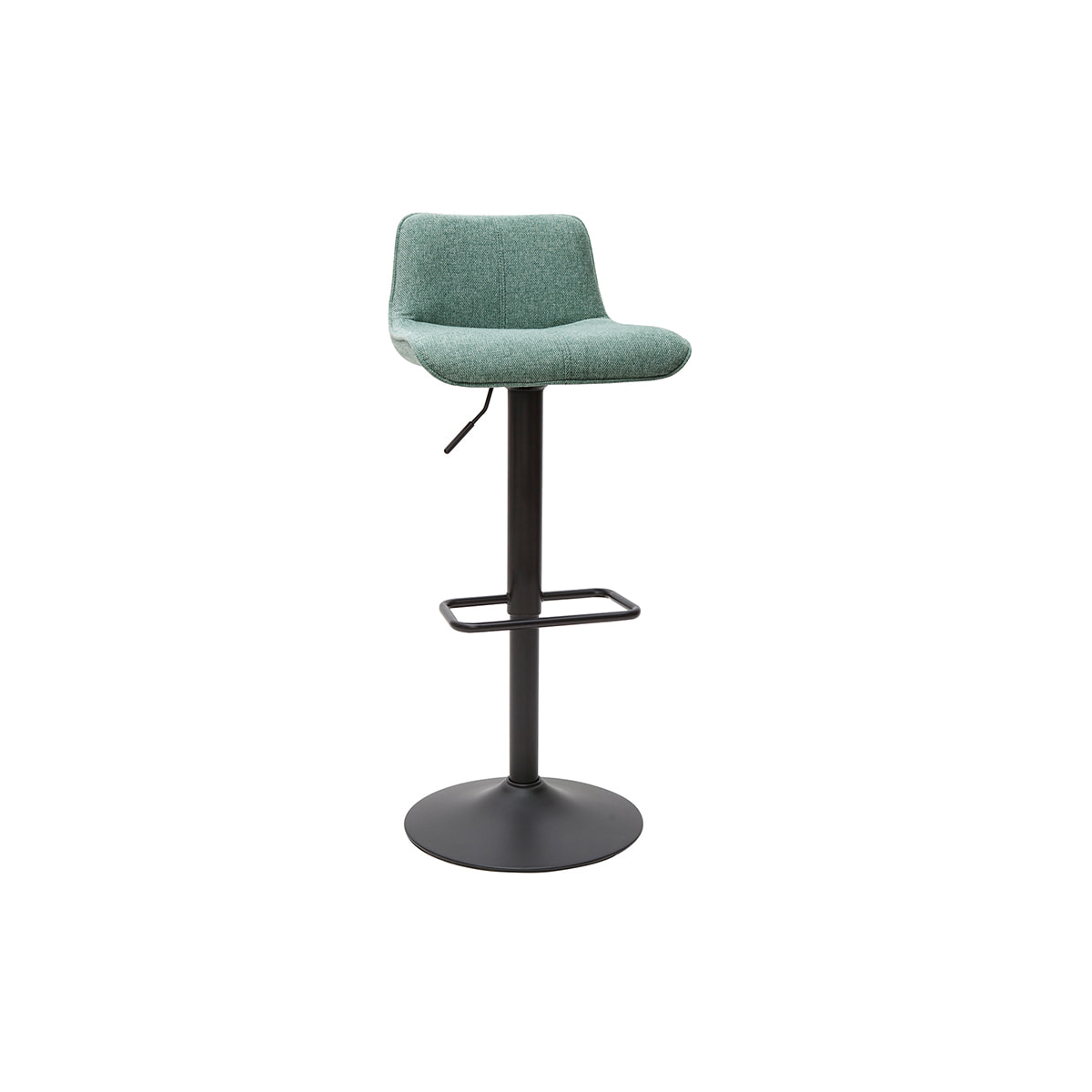Tabourets de bar réglables en tissu effet velours texturé vert céladon et métal (lot de 2) BOOST