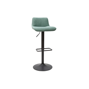 Tabourets de bar réglables en tissu effet velours texturé vert céladon et métal (lot de 2) BOOST