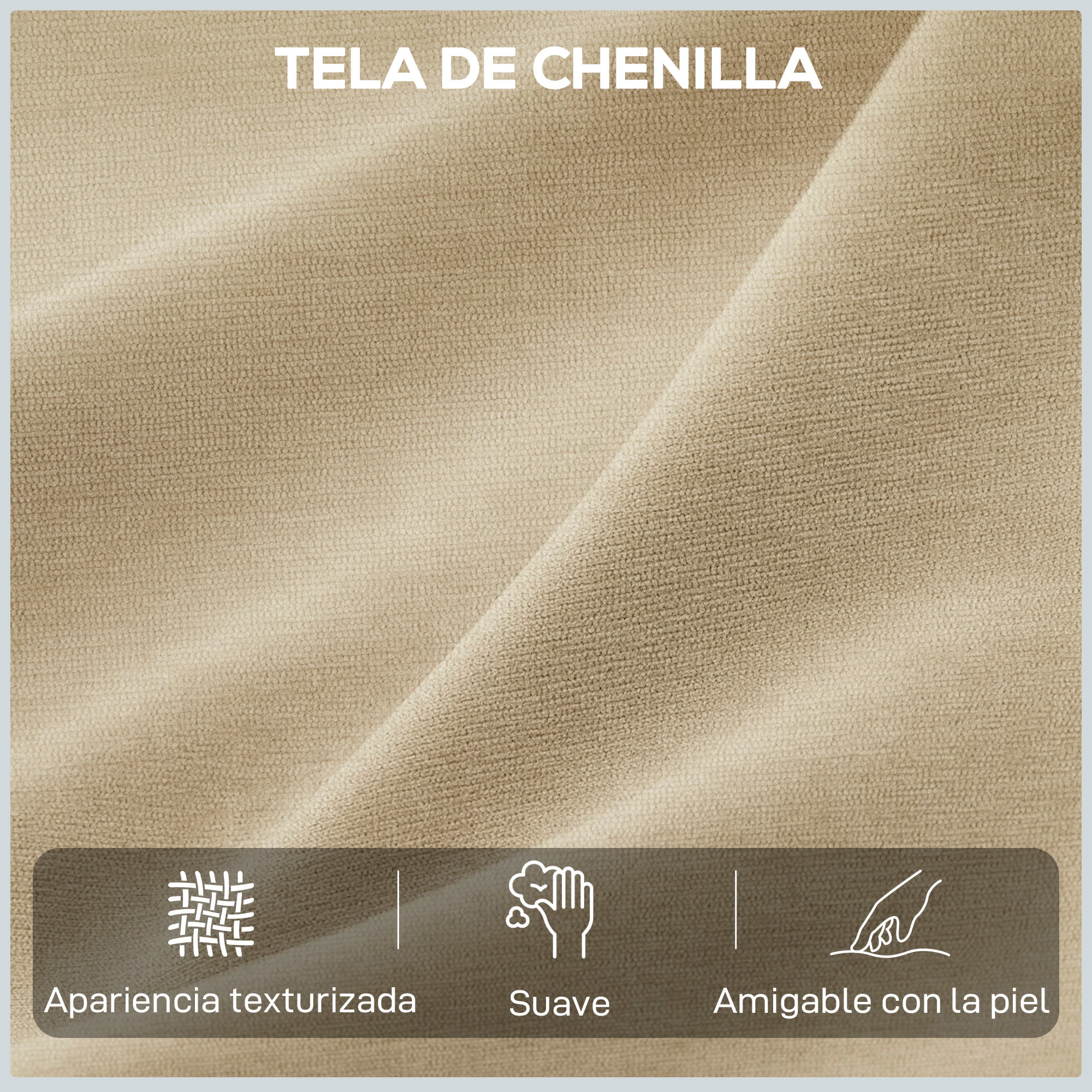 Sillón Relax Reclinable Eléctrico con Doble Motor, Sillón Reclinable de Chenilla Giratorio y Balancín con Reposacabezas Ajustable, Puertos USB y USB-C, Reposapiés, Botones Iluminados, Beige