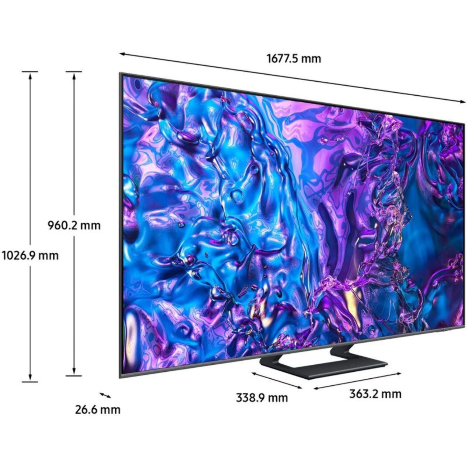 TV QLED SAMSUNG TQ75Q72D 4K UHD AI Smart TV 2024