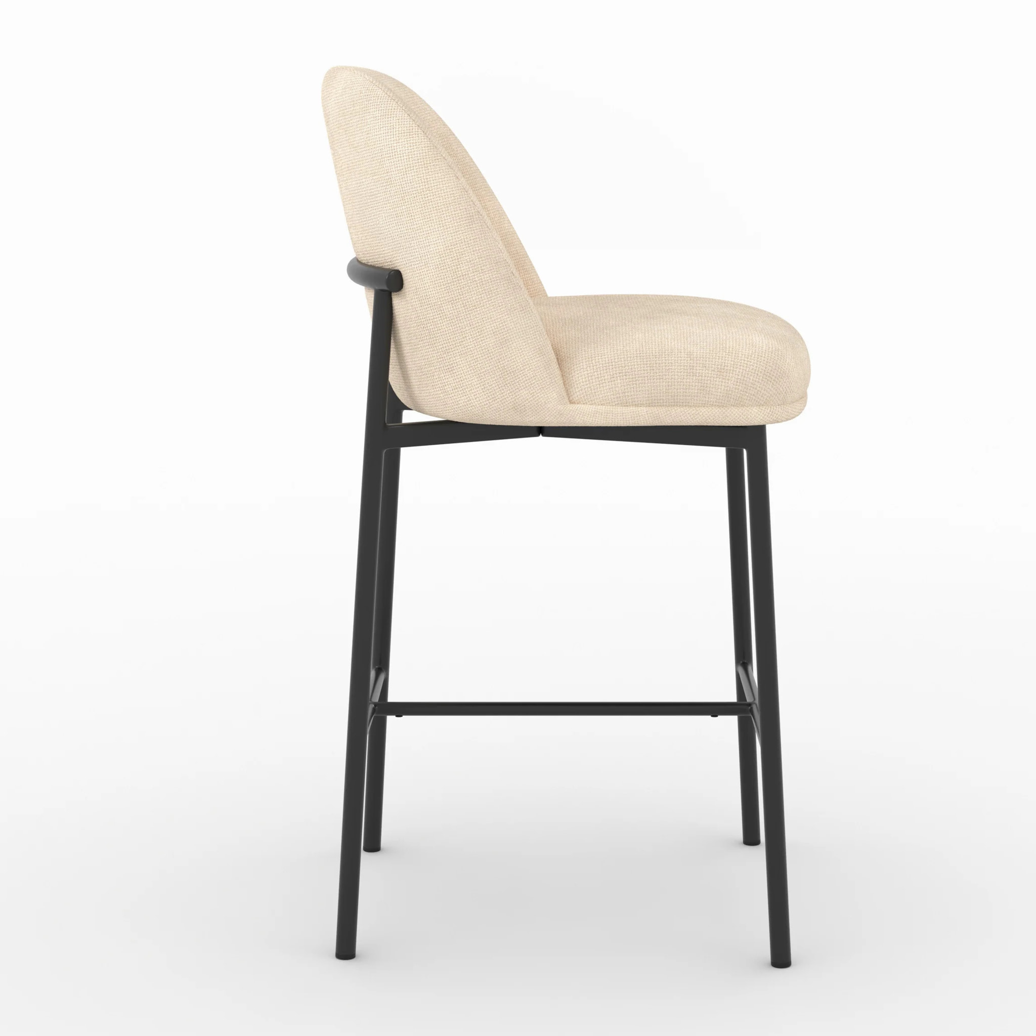 Lot de 2 chaises pour îlot central 67 cm en tissu beige - Noah
