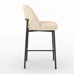 Lot de 2 chaises pour îlot central 67 cm en tissu beige - Noah