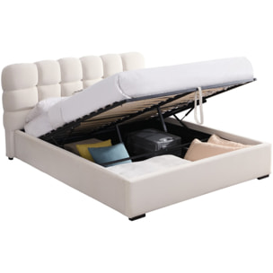 Lit coffre avec tête de lit en velours - LOLA