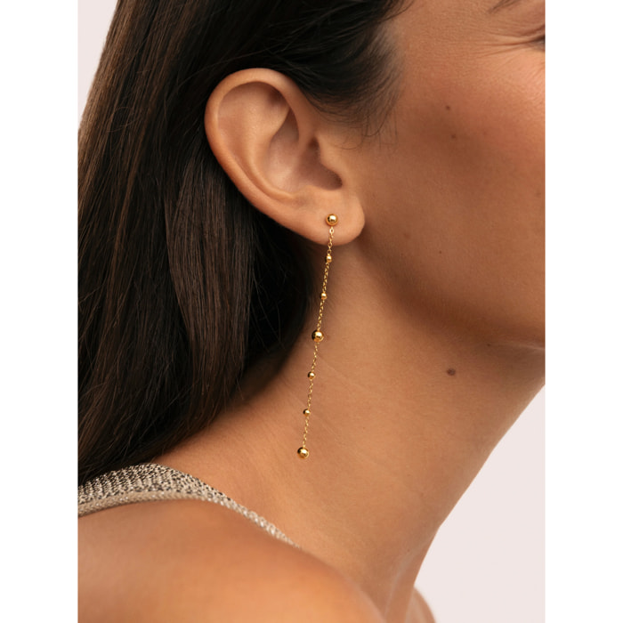 Pendientes Long Drop Bomb Acero Baño Oro