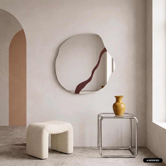 Miroir organique motif bois 74,5cm VANO
