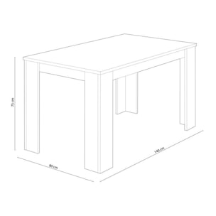 Mesa de comedor Berta 140 Andersen Pino - Gris