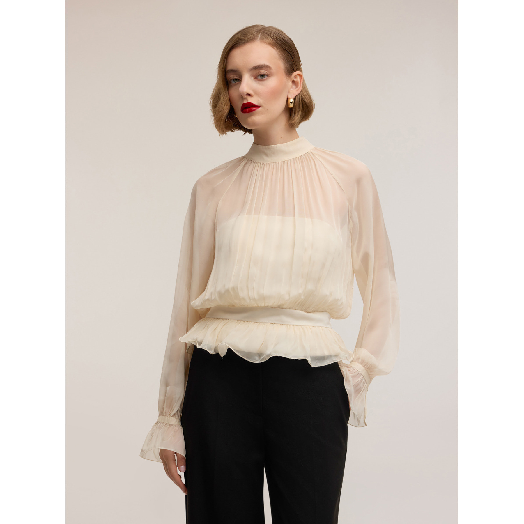 Motivi - Blusa en georgette con bustier Smart Couture - Beige