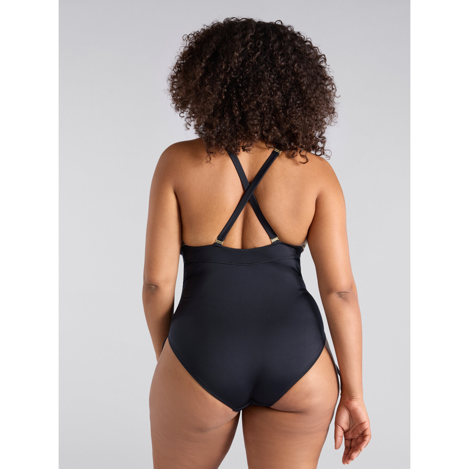 Fiorella Rubino - Bañador de una pieza con control de barriga y lunares. - Negro