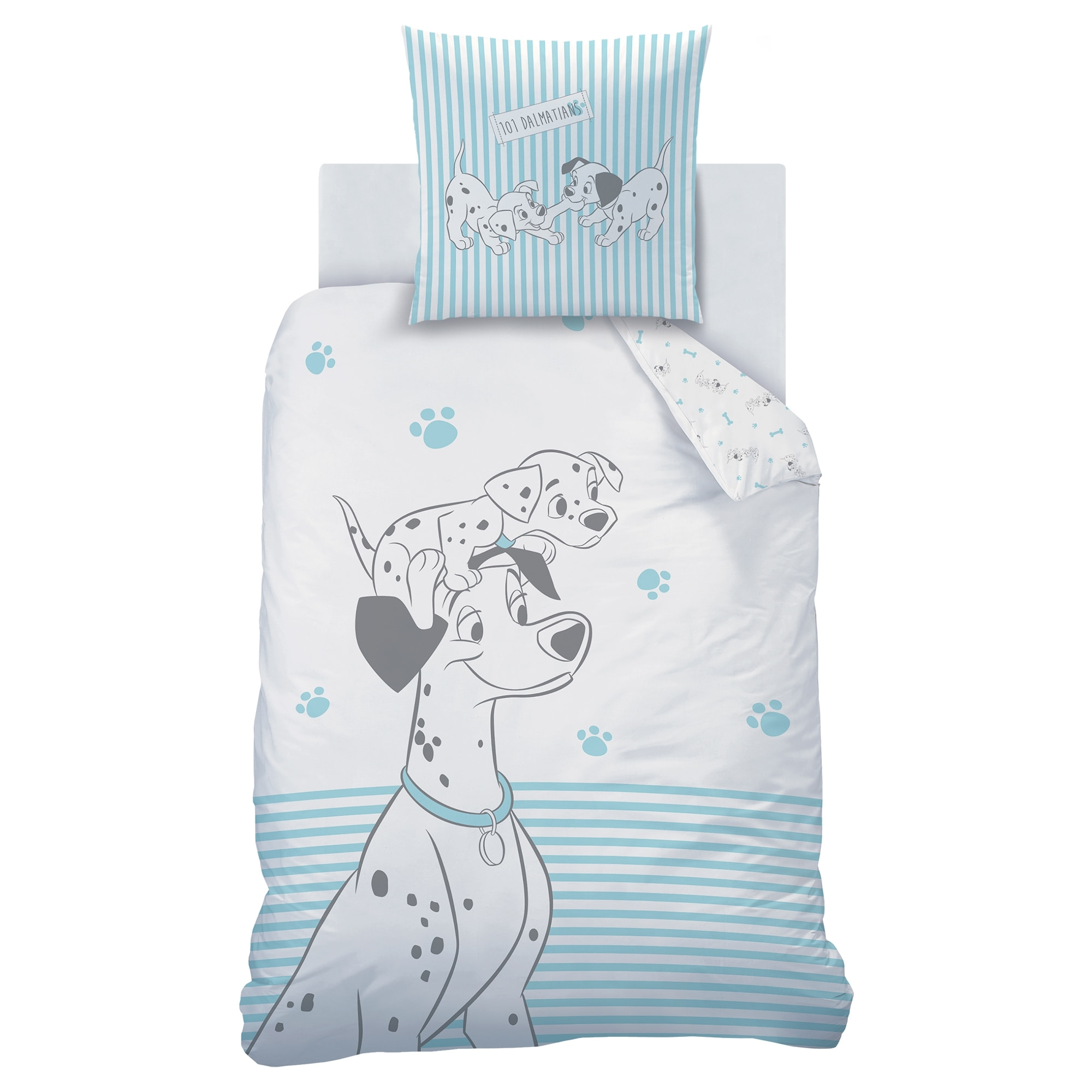 Parure de lit imprimée 100% coton, DISNEY HOME LES 101 DALMATIENS TOGETHER