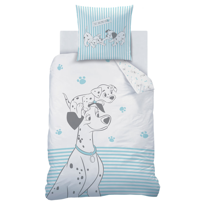 Parure de lit imprimée 100% coton, DISNEY HOME LES 101 DALMATIENS TOGETHER