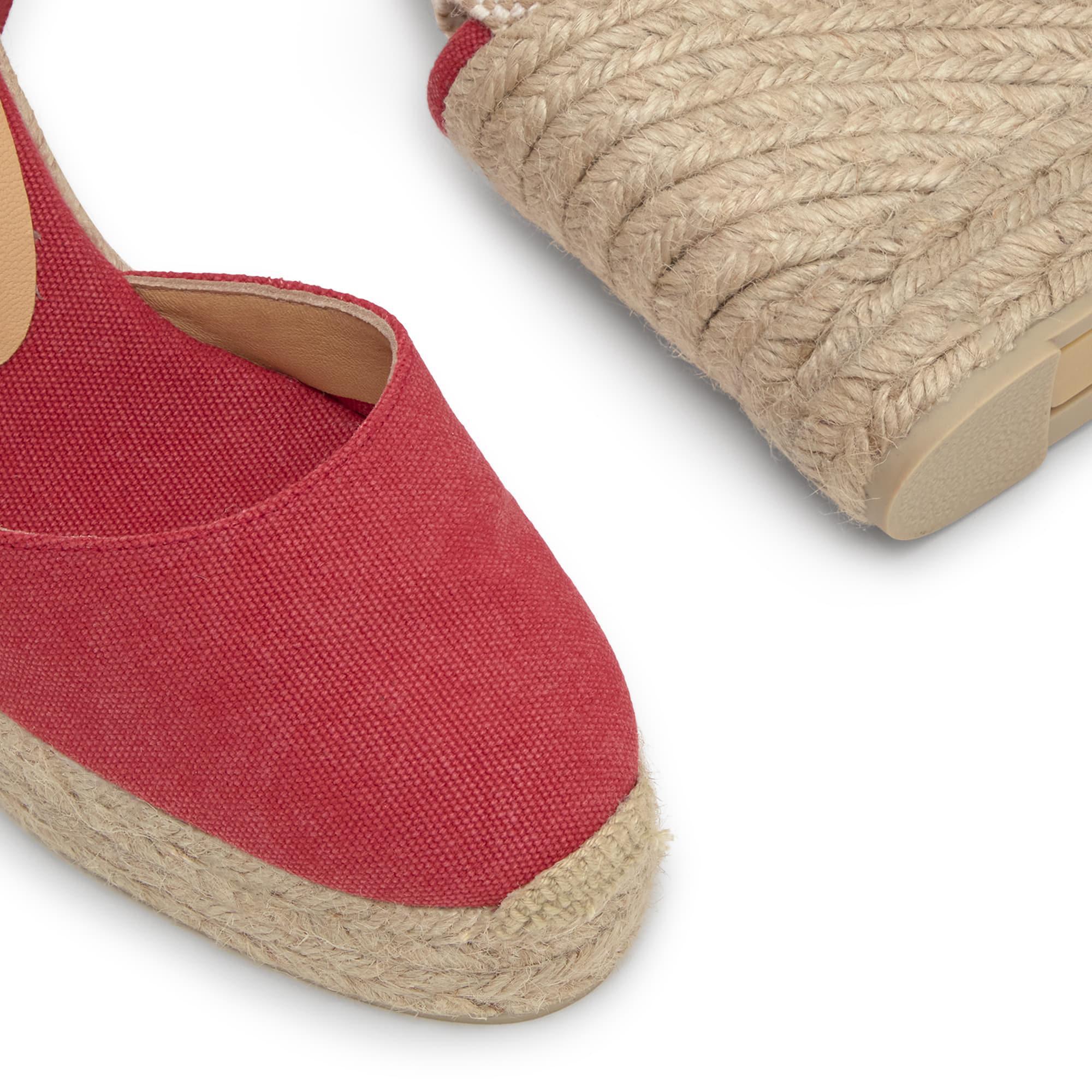 Alpargatas de cuña de mujer Carina en algodón orgánico lavado y doble plataforma