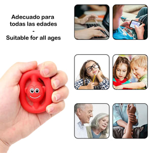 DAM Screaming Monkey. Juguete sensorial anti estrés de silicona suave. Aprieta, estira y retuerce. 5,5x2,5x5,5 Cm. Color: Rojo
