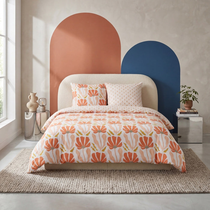 Parure de lit réversible imprimé floral 2 places SOLEA