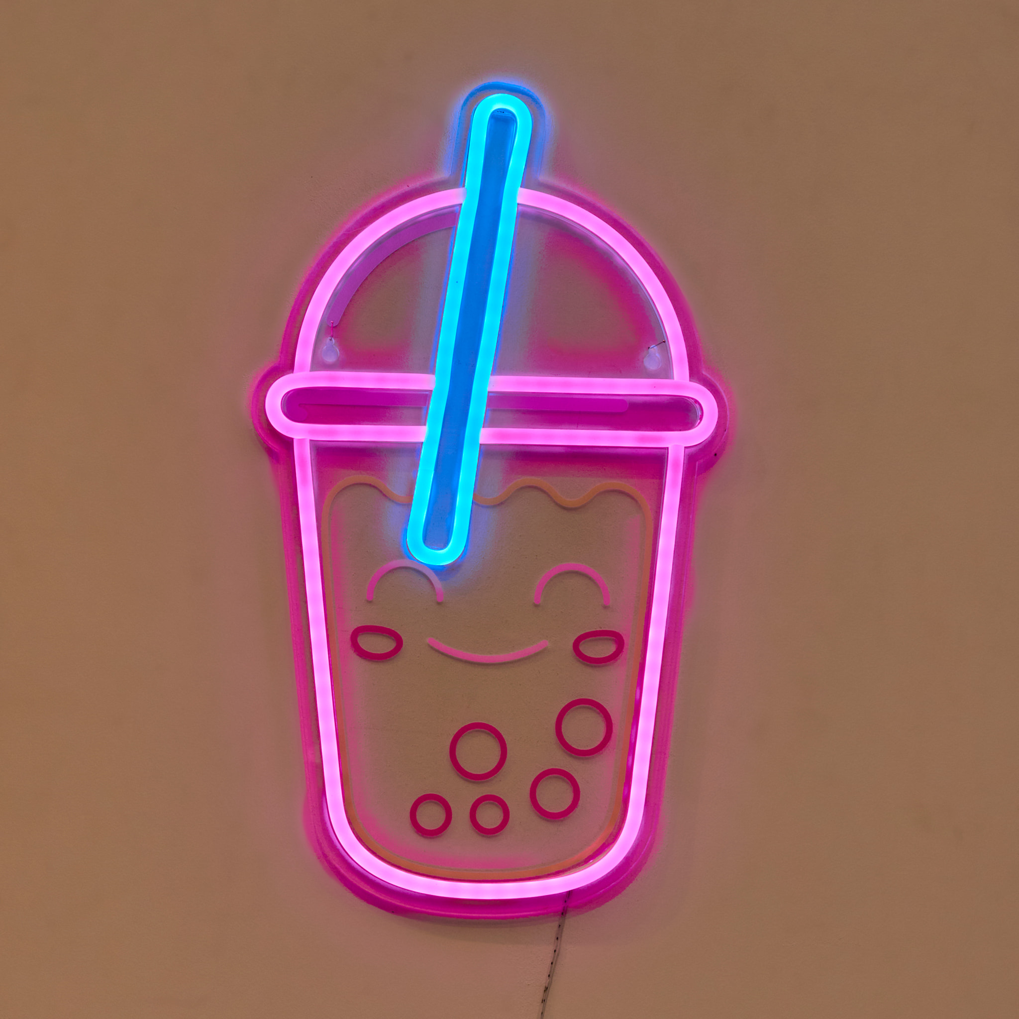 Lampe Kawai Bubble Tea Effet Neon