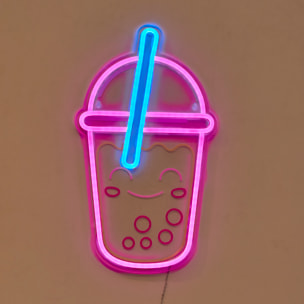 Lampe Kawai Bubble Tea Effet Neon