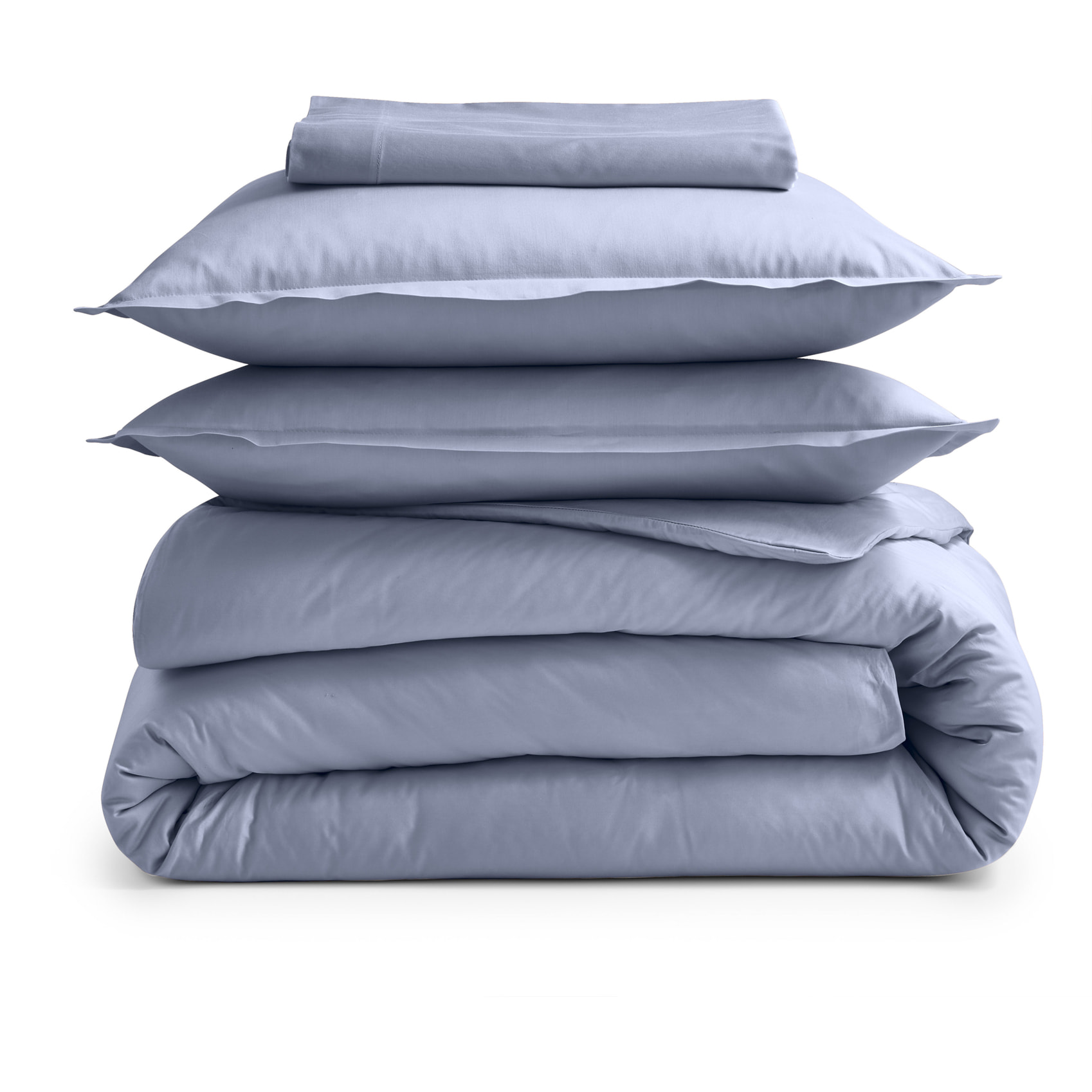 Taie d’oreiller percale de coton made in France - Bleu gris