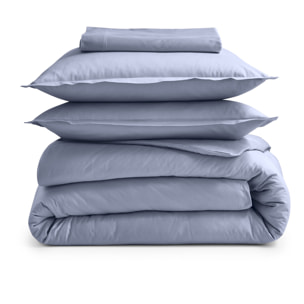 Taie d’oreiller percale de coton made in France - Bleu gris