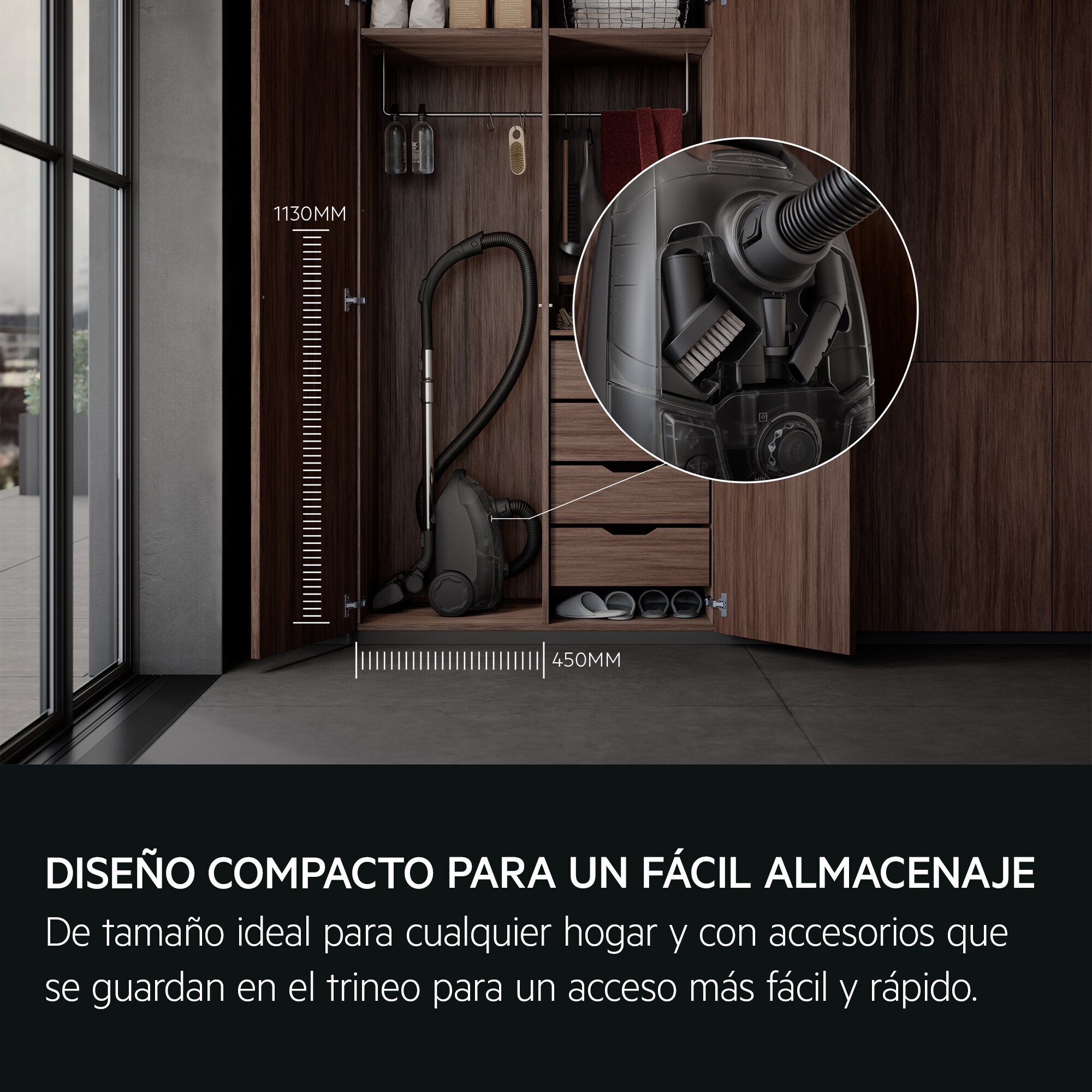 AEG Aspiradora con bolsa 5000 de 650 W y 78 dB(A) AB51C1GG | Reacondicionado