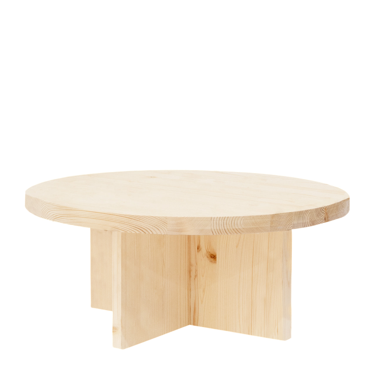 Table basse ronde en bois massif ton naturel en différentes tailles