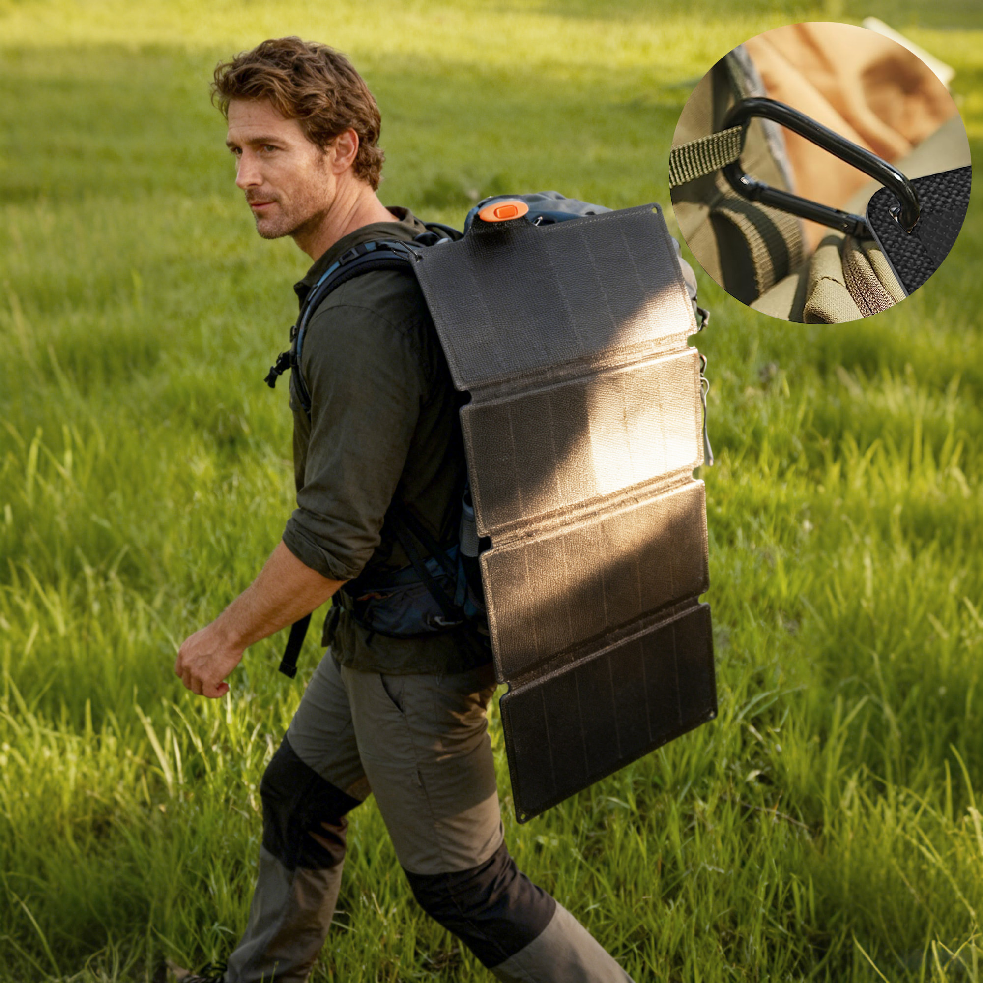 36W Cargador Solar Plegable, Panel Solar Portátil con Puertos USB-A y Tipo-C, IP67 Impermeable, Placa Solar Plegable con Superficie de ETFE, para Cargar Teléfonos, Tablets, Camping y Senderismo