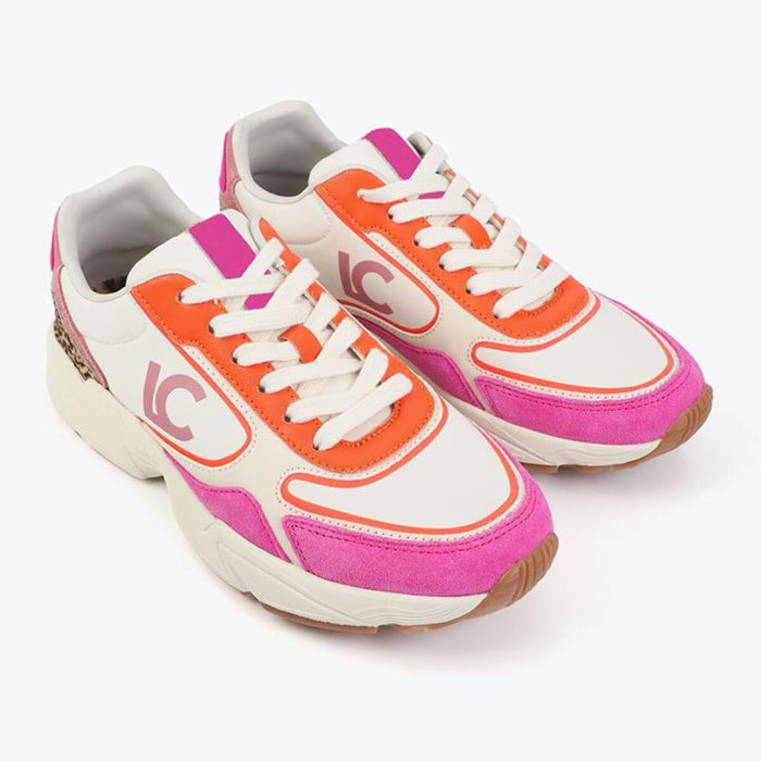 Sneakers multicolor con dettaglio stampa animalier