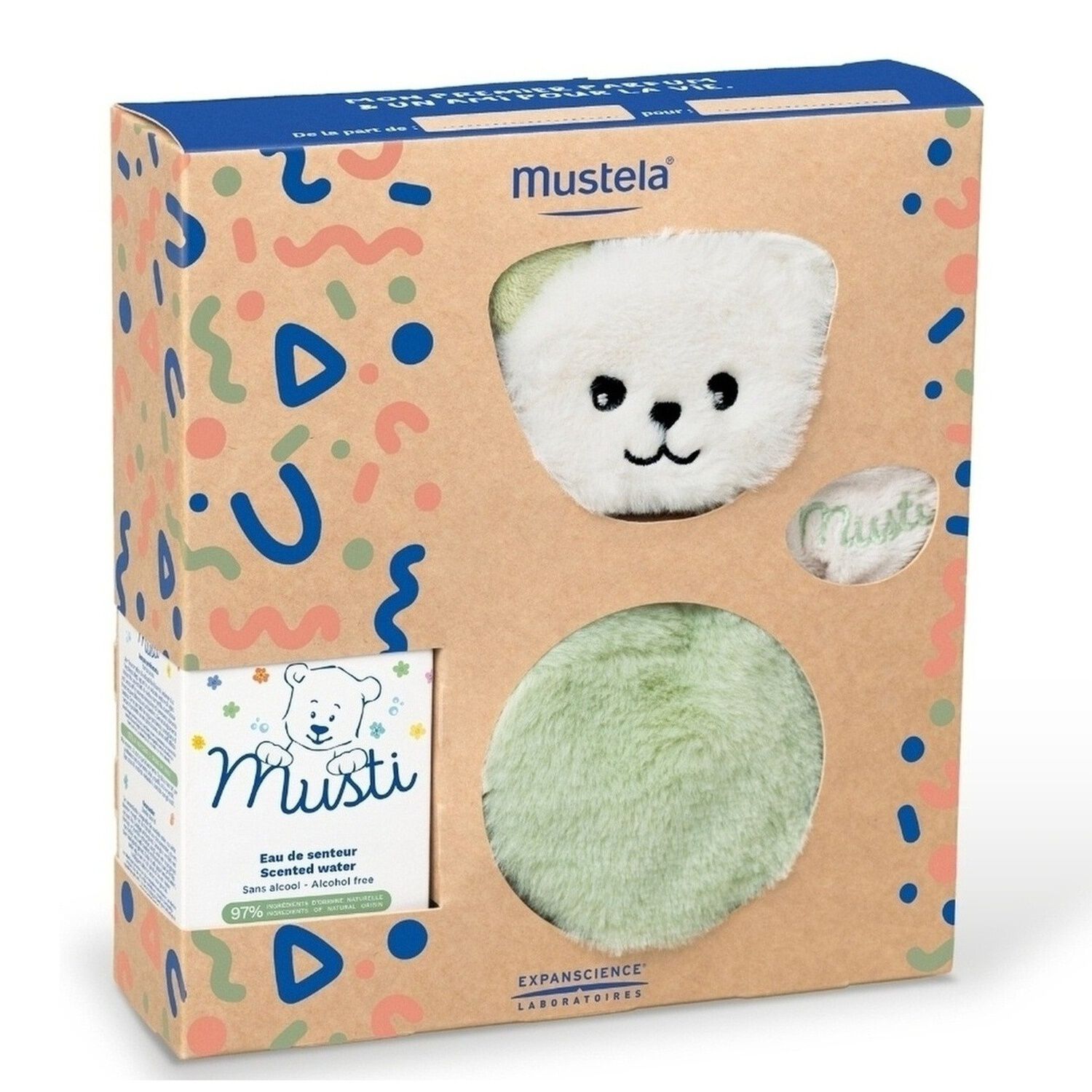 Musti - Coffret l'Eau de Senteur Musti 50ml + Doudou Vert