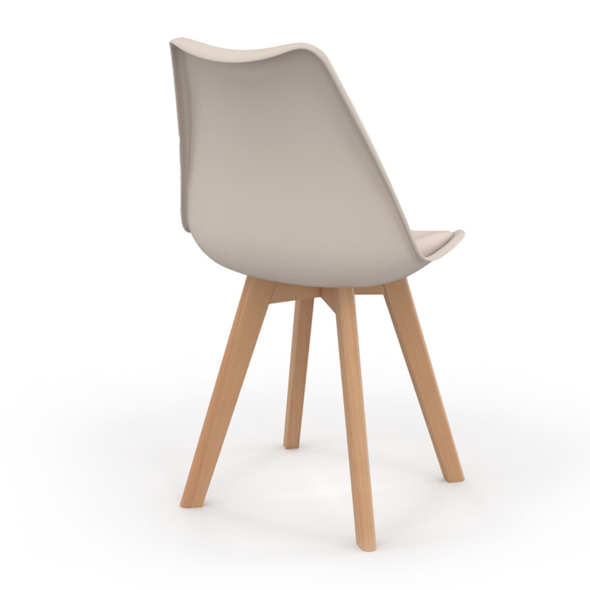 Chaises Nordia beige pieds bois - lot de 2