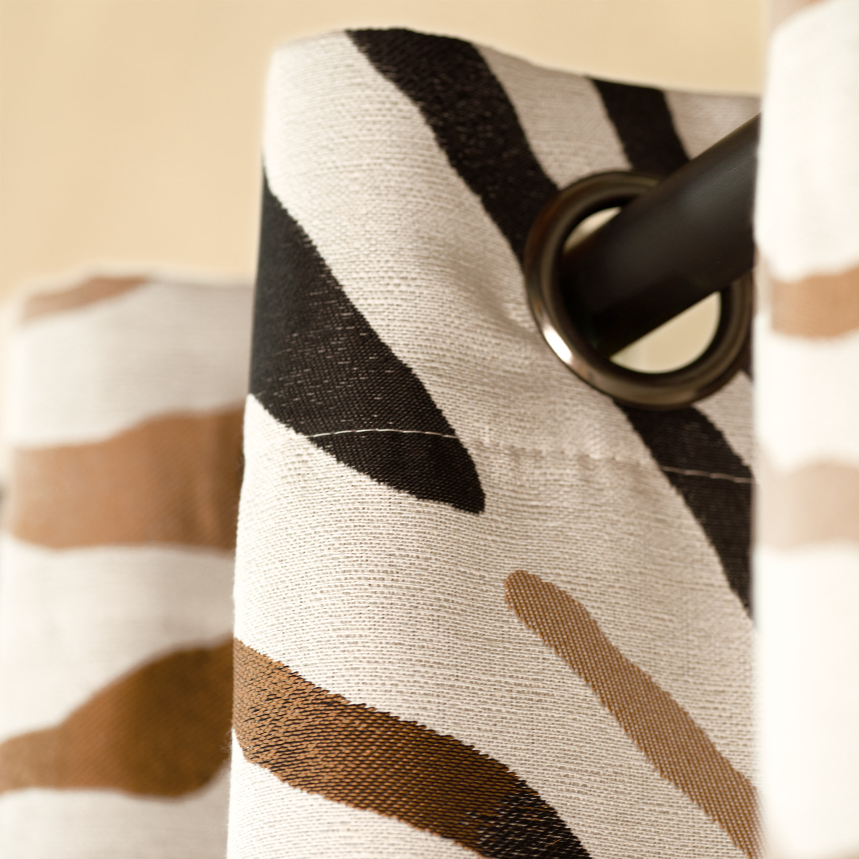 Rideau motif zèbre dégradé - Jaune Ocre