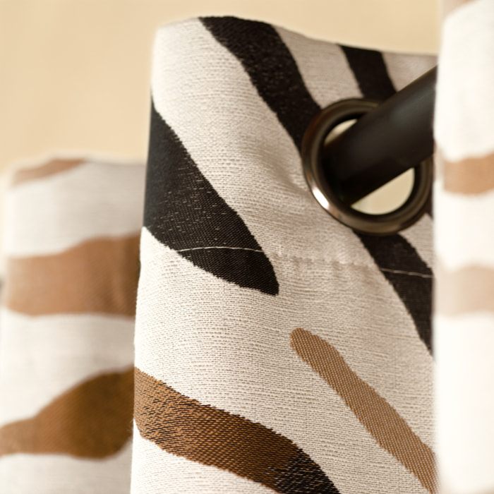 Rideau motif zèbre dégradé - Jaune Ocre