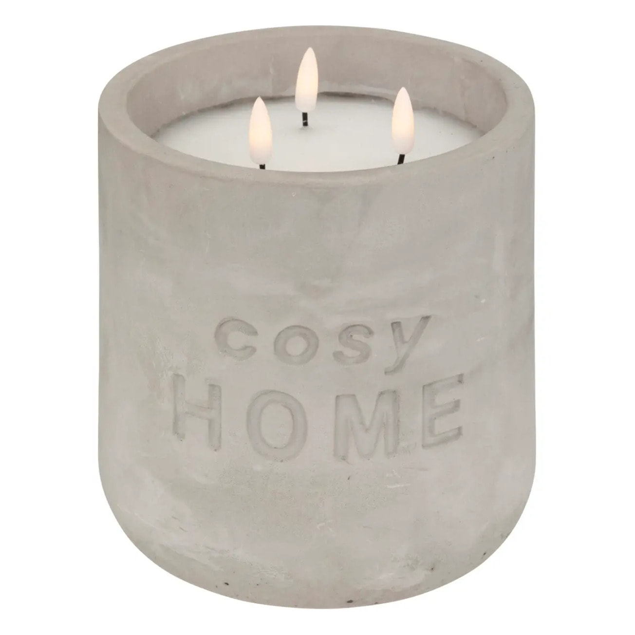 Bougie LED So Cosy contenant ciment gris