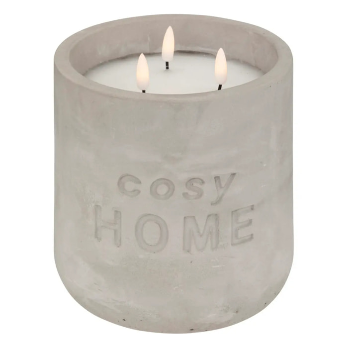 Bougie LED So Cosy contenant ciment gris
