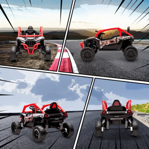 Coche Eléctrico para Niños 12V, Kawasaki Teryx KRX 1000, Coche de Batería UTV con 2 Motores, Control Remoto 2,4G, Suspensión Trasera, Faros, USB, para Niños de +3 Años, Rojo