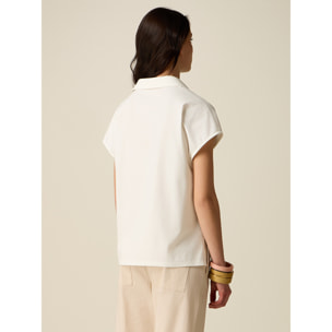 Oltre - Polo con ricamo i paillettes - Bianco