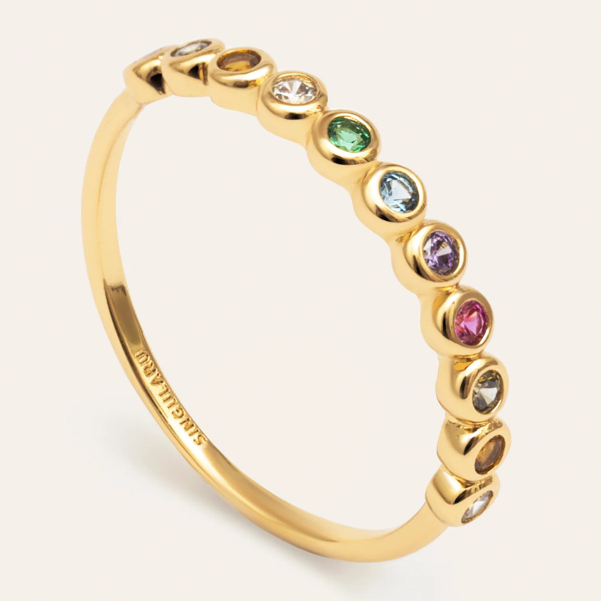 Anillo Orbit Baño Oro