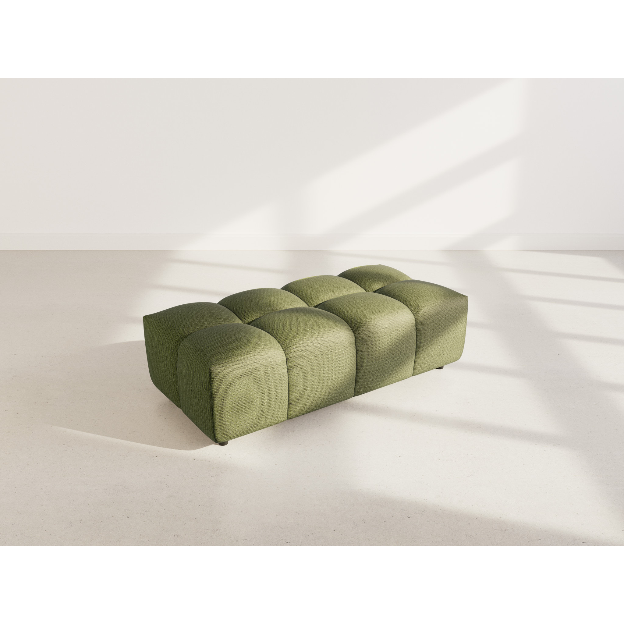 Adelaide - pouf en tissu texturé - Vert