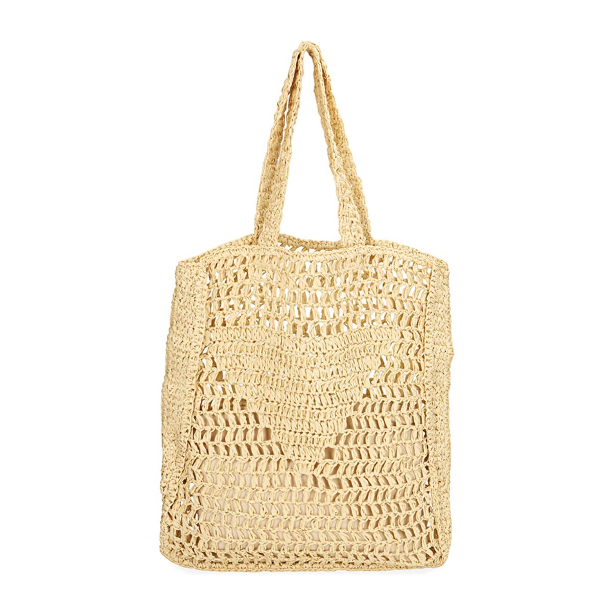 Borsa mare in paglia beige