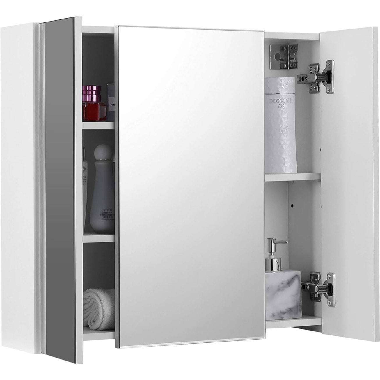 Mobiletto pensile da bagno con 3 ante a specchio