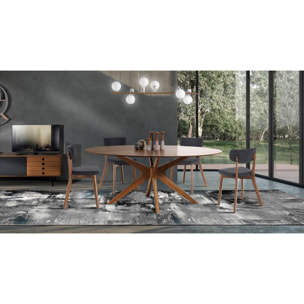 Tomasucci Lot de 2 Chaises VARM EVOLUTION DARK WOOD Gris