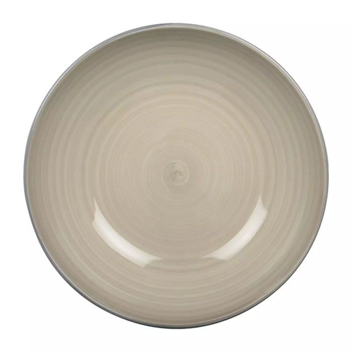 Lot de 6 ASSIETTE CREUSE UNIE TAUPE - COACHELLA